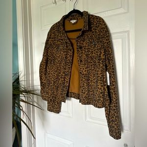 NWT Time & Tru denim jacket animal print xxxl
